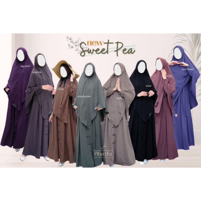 New Sweet Pea by Shazfa Hijab - Gamis New Sweet Pea Shazfa - Gamis Sweet Pea Shazfa Hijab - Gamis Se