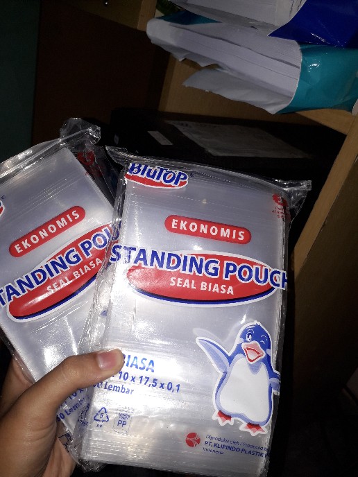 Plastik Pp Klip Standing Pouch Seal Lebar Ukuran 16 Cm X 24 Cm