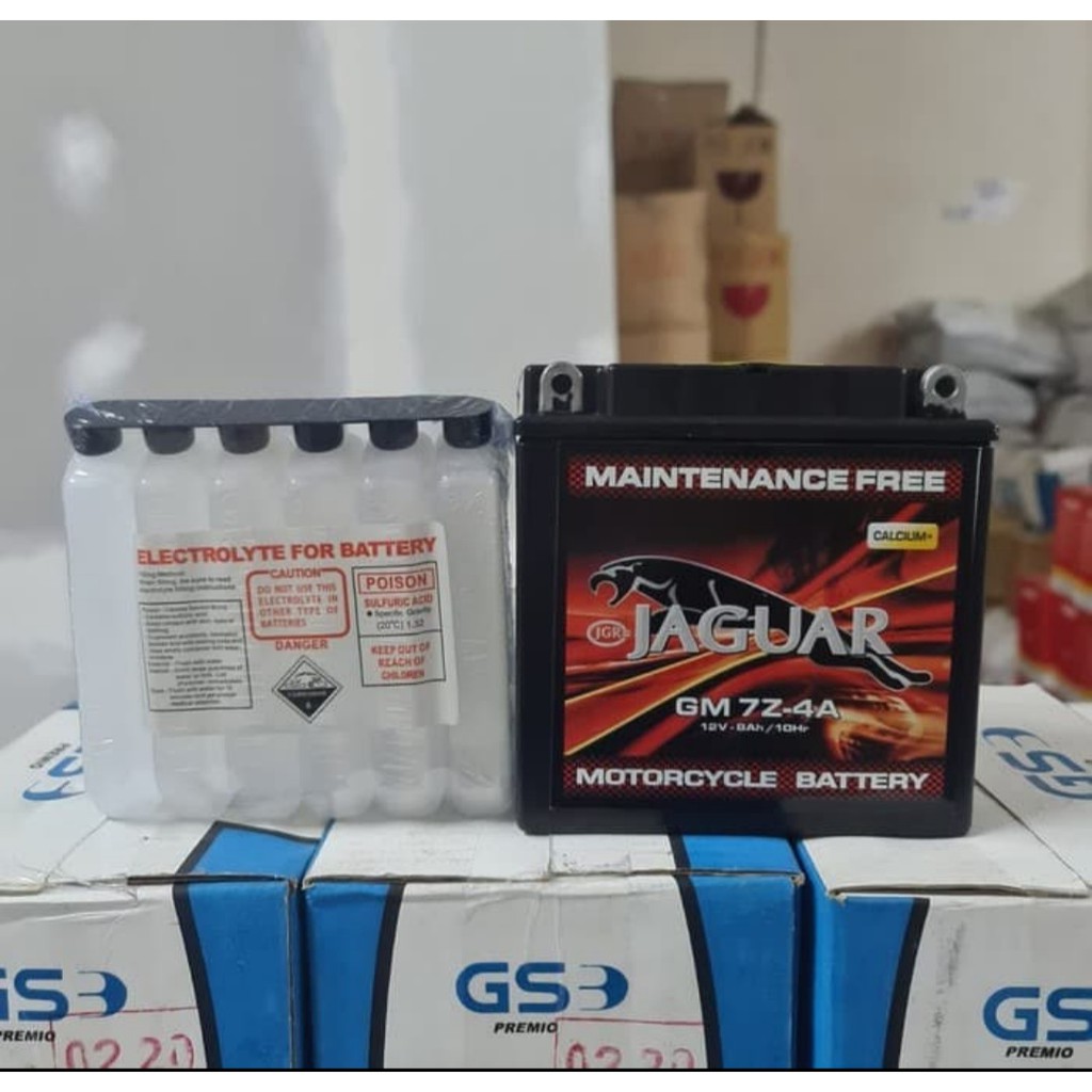 AKI MOTOR KERING JAGUAR GM 7Z-4A GM7Z4A 12V 8 Ah SUZUKI THUNDER 125