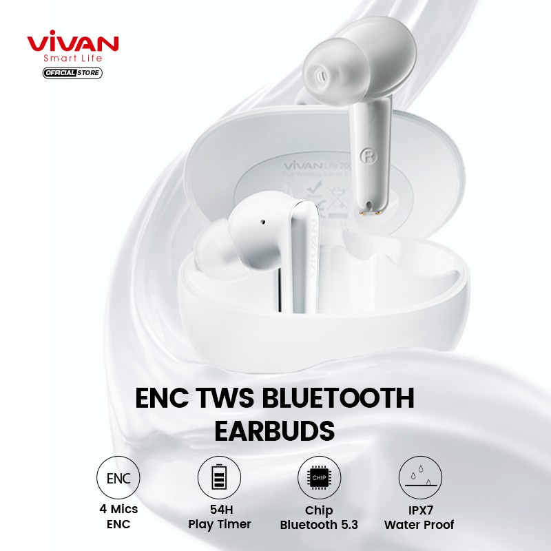 VIVAN LIFE 200NC TWS Earphone Earbuds Headset Bluetooth 5.3 Waterproof