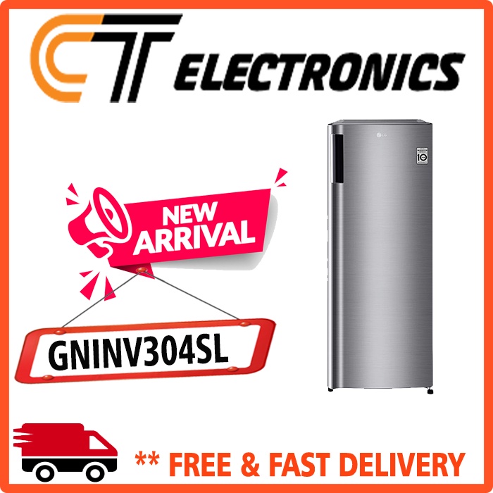 LG GNINV304SL Freezer Standing 171L 6 Rak Freezer LG GN-INV304SL