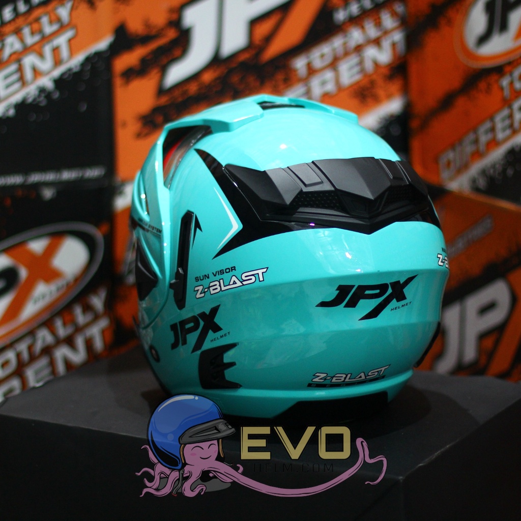 HELM JPX HALFFACE_JPX Z-BLAST - TOSCA BLUE GLOSS ( ONGKIR 2KG) JPX HALFFACE JPX SEMICROSS JPX ZBLAST