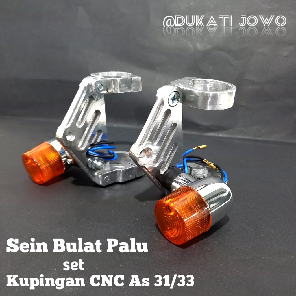 Kupingan lampu CNC set Sein bulat palu lampu sen palu bulat Kupingan lampu pesek Kupingan cnc as 33 31 breket lampu pesek CB GL Megapro Tiger