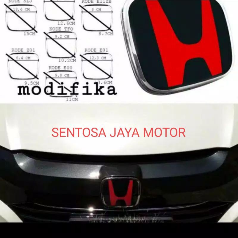 EMBLEM LOGO HONDA ORIGINAL HRV BRV MOBILIO BRIO JAZZ MERAH HITAM 2PC DEPAN BELAKANG