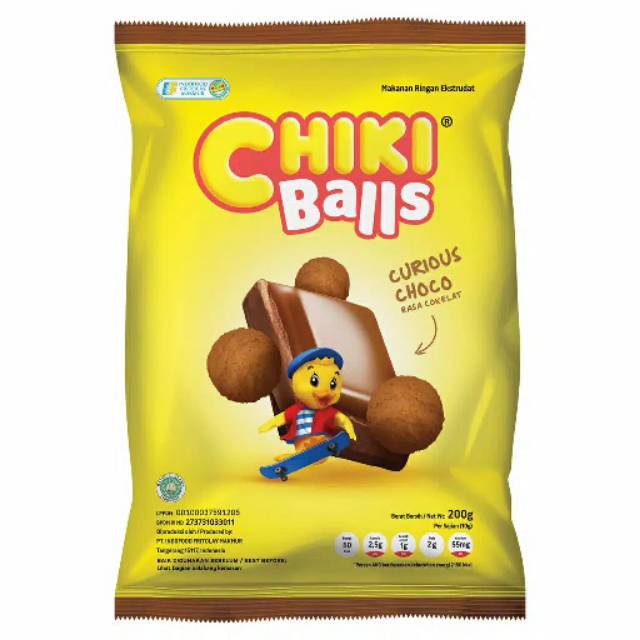 CHIKI BALLS INDOFOOD JUMBO 200gram (Rasa Coklat)