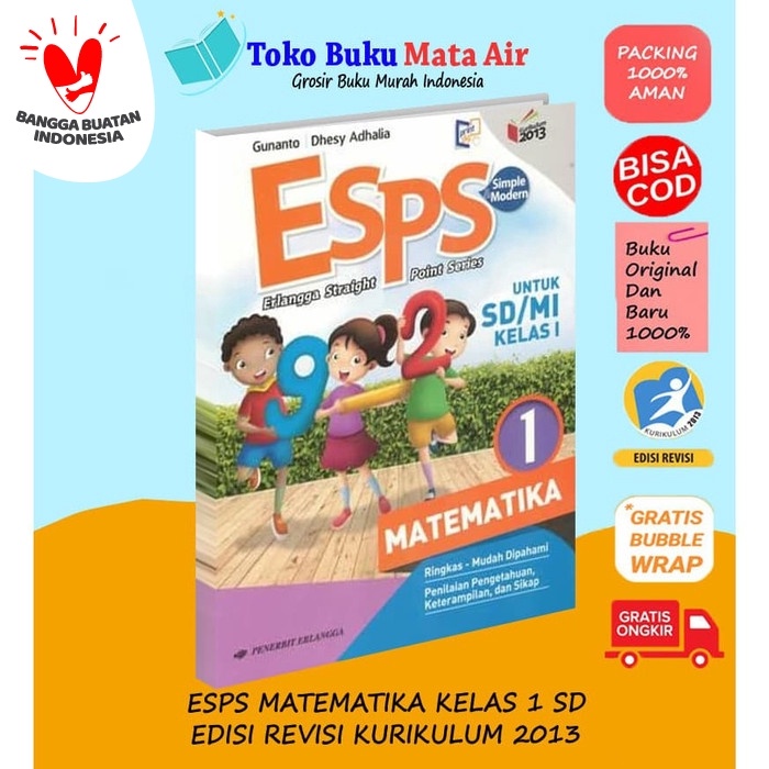 

❤BISA COD❤ BEST SELLER ESPS MATEMATIKA 1 UNTUK SD/MI KELAS I ( K13N ) ERLANGGA