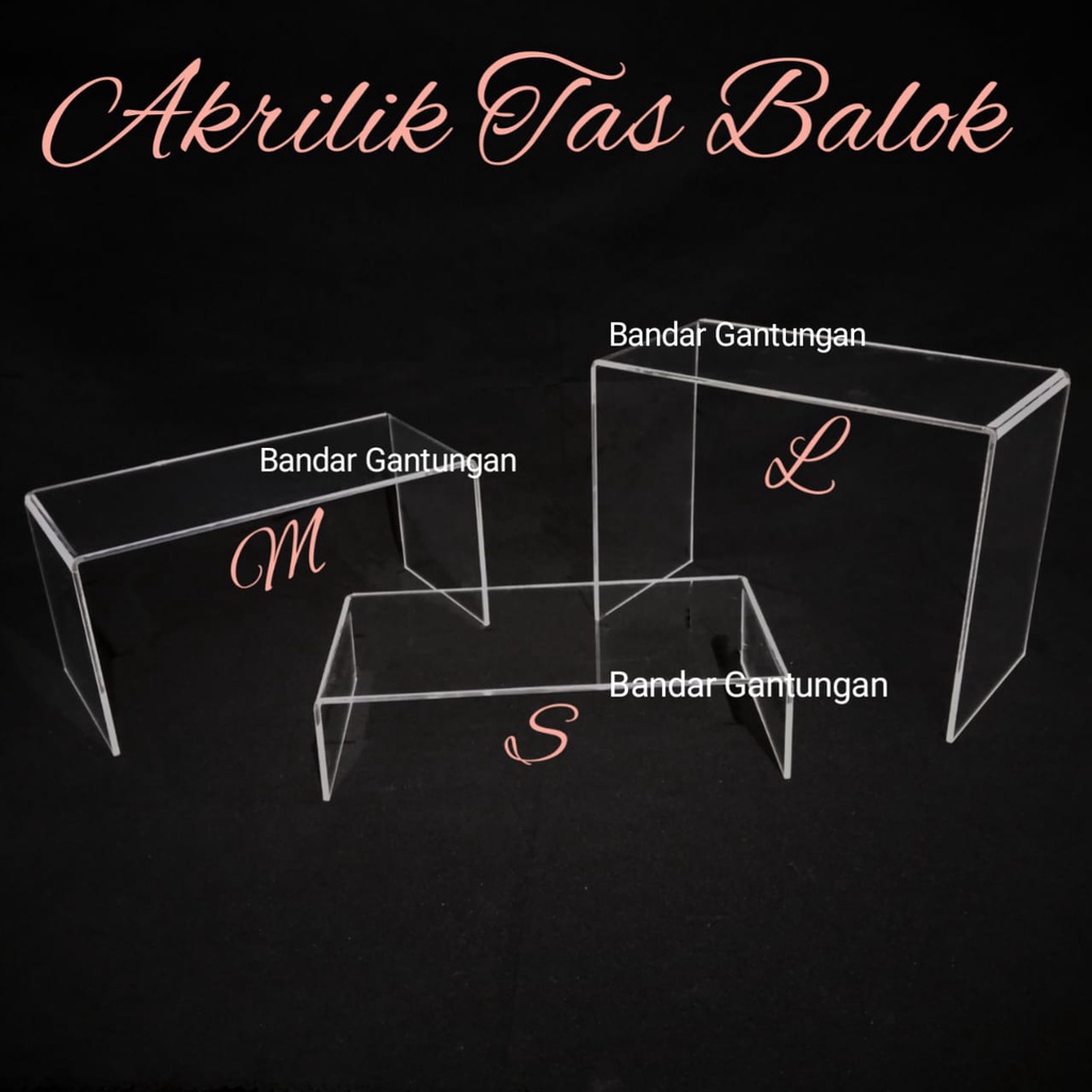 Akrilik Dompet Akrilik Tas Display Pajangan Tas Stand Tas Acrylic Tas Balok Stand Rak Tas - BH