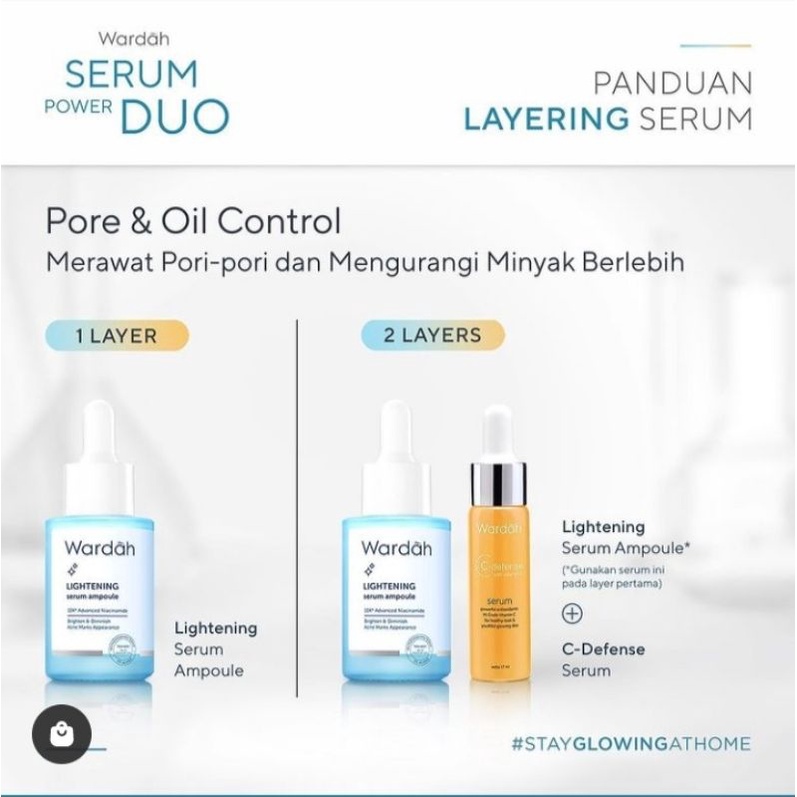 Layering Serum WARDAH Lightning serum ampoule+Wardah C-defence Serum