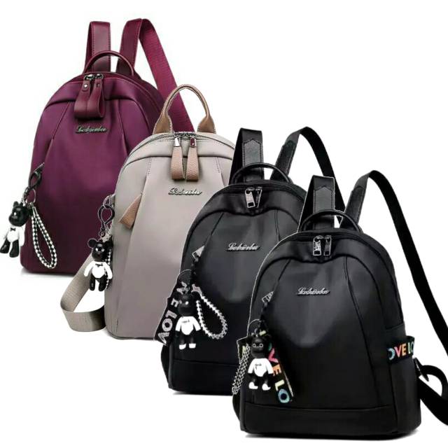 Tas Ransel Wanita Impor Original SEDNA Tas Punggung Warna Hitam Abu-Abu - BF01 - Whichone.Id