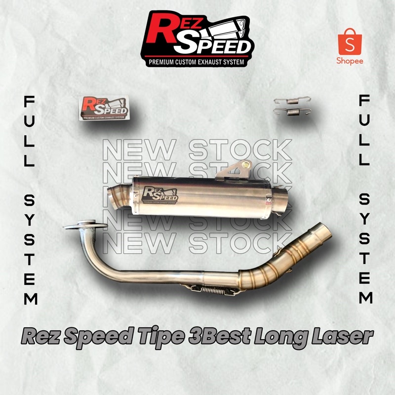 Knalpot Rez Speed Polos Laser Fullsystem AEROX NMAX VARIO LEXI PCX ADV MIO SOUL BEAT NEW GENIO FINO ALL MATIC-3B Long