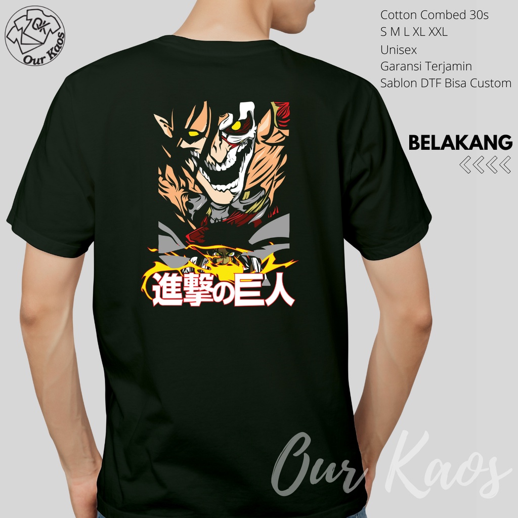 Kaos Anime Attack On Titan Shingeki No Kyojin Eren Mikasa Levi Japanese Manga T-shirt Oblong Pria Wa
