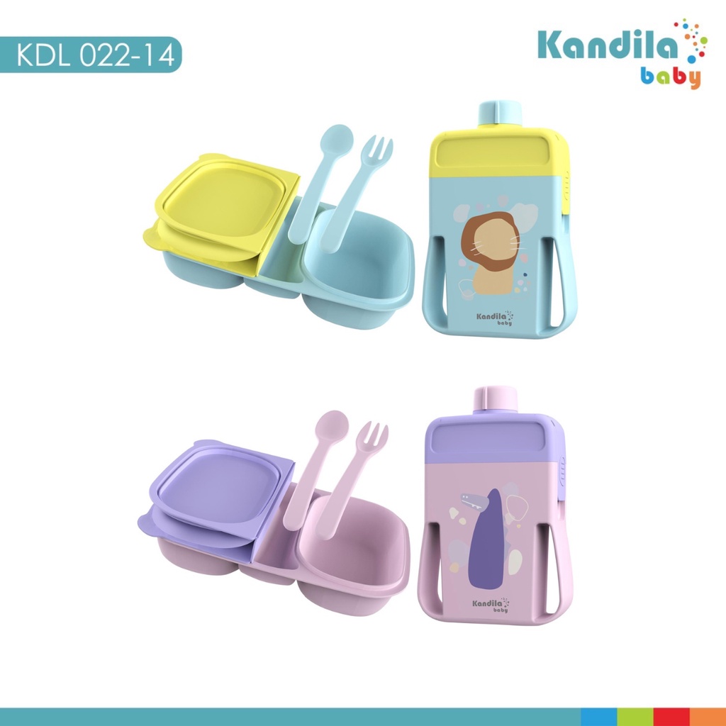 Kandila Baby Lunch Box Set KDL 022-14 Tempat Bekal Makan dan Botol Minum Set