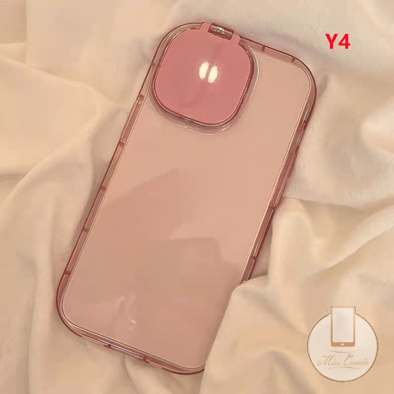 Soft Case Silikon TPU Warna Permen Dengan Cermin Makeup Untuk IPhone 7Plus 8Plus 11 12 13 Pro Max XR X XS Max