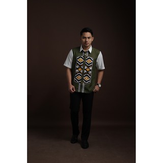 THE PATEUNUS Kemeja Batik Pria Asli Modern Kombinasi  