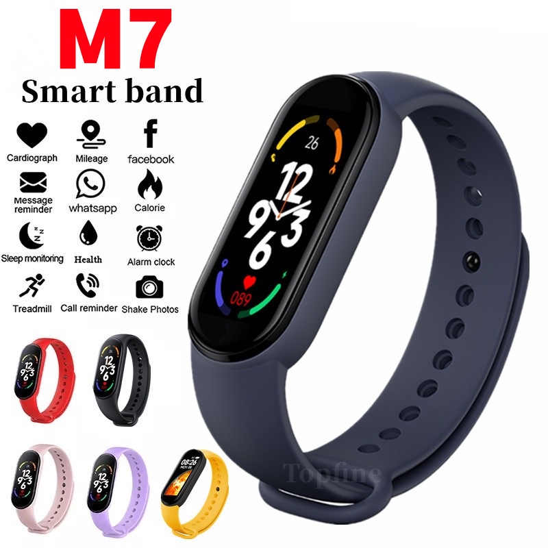 GARANSI✅M7 SmartWatch Bracelet Sport Fitness Pedometer Heart Rate Blood Pressure Monitor Sports Bluetooth Smartband For Women Men's