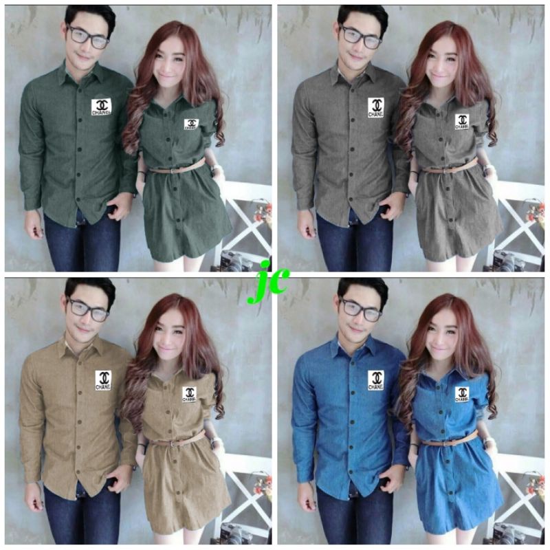 JCTK - Cp Valday Chanel / Baju Pasangan Dress + Kemeja Terbaru