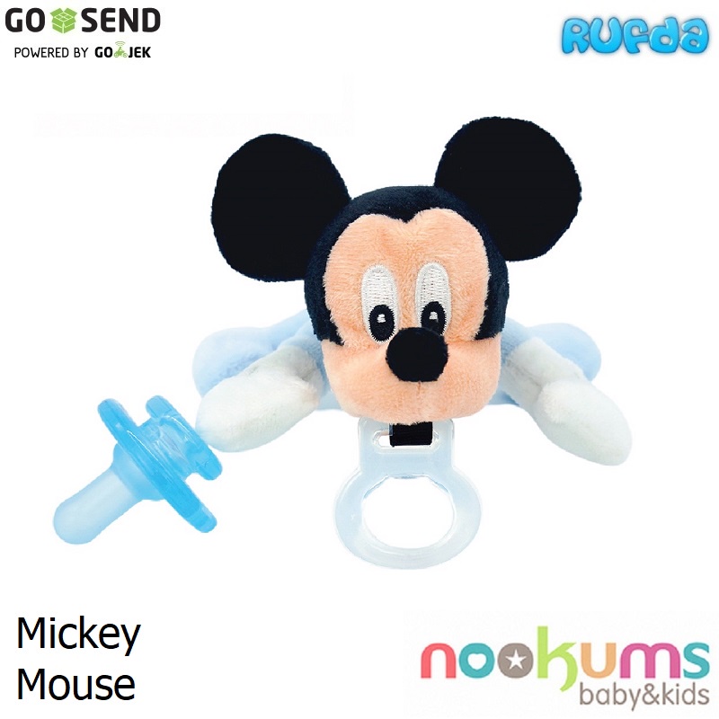 Nookums Disney Mickey Mouse Blue Pacifier with Plushies Empeng dengan Boneka