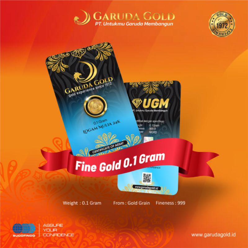 mini gold 0.1gr Emas 24 karat asli original garuda gold logam mulia