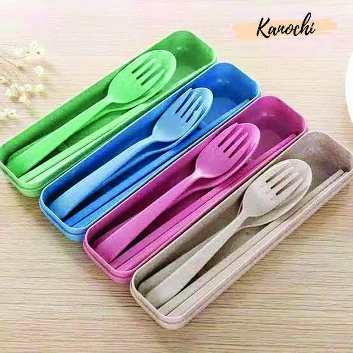 SET SENDOK GARPU SUMPIT MAKAN LENGKAP WHEAT STRAW