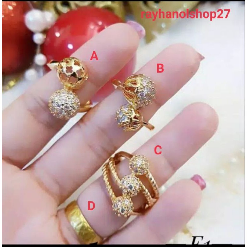 Xuping wanita Cincin permata lapis emas 22k gold motif pilihan