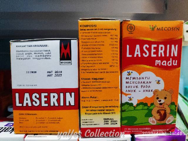 Laserin obat tradisional herbal batuk masuk angin muntah sakit perut baby anak dewasa 60 30 ml madu