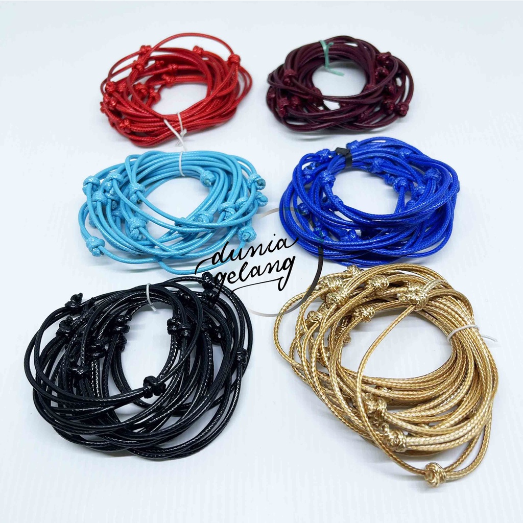 GELANG TALI POLOS 2 MM / GELANG PRIA WANITA ANAK BISA DI BESAR KECILKAN / AKSESORIS / DUNIA GELANG