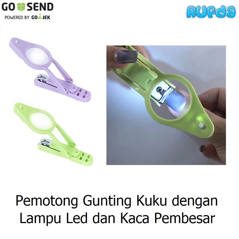 Pemotong Gunting Kuku dengan Kaca Pembesar dan Lampu Led