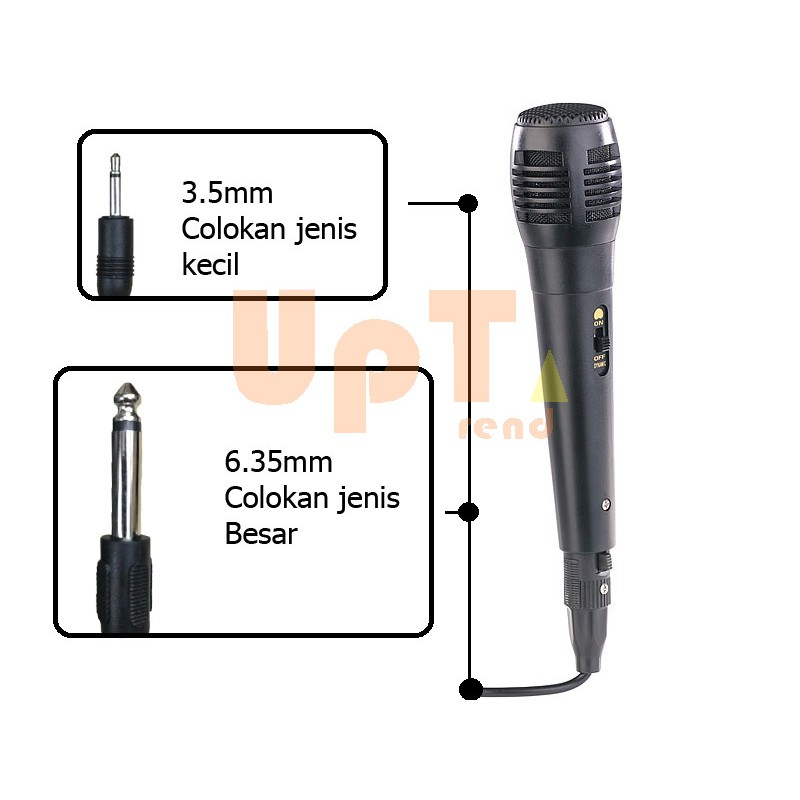 Microphone Kabel Karaoke Buat Speaker 3.5mm / 6.35mm -Mic Karaoke Colokan Kecil / Besar