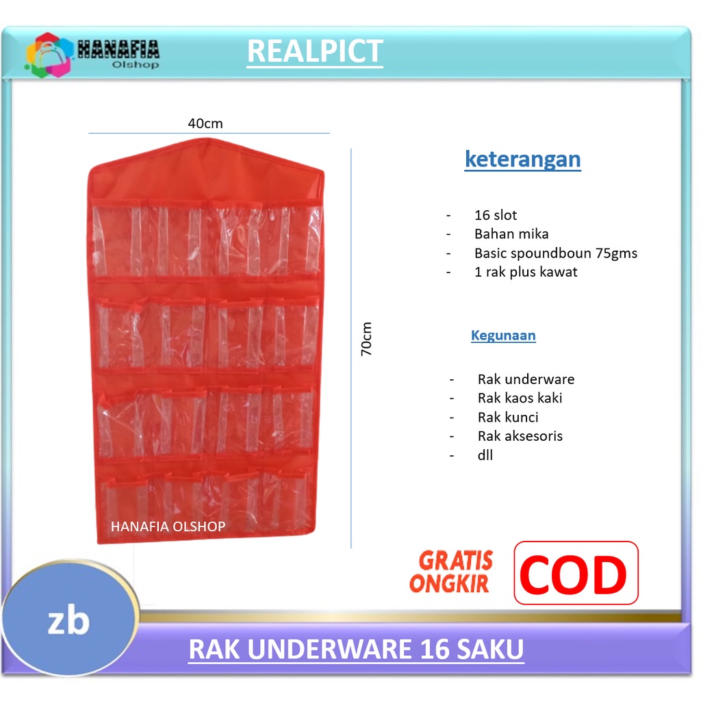 (KUALITAS PREMIUM)RAK UNDERWEAR GANTUNG / RAK KAOS KAKI / RAK UNDERWARE POLOS