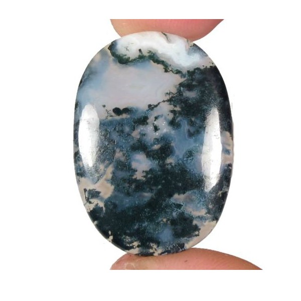 AG298 Oval Cabochon 24ct 22x32mm Natural Unheated Untreated Seaweed Moss Agate