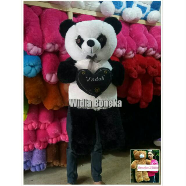 { Ukir Nama / Foto } Bordir Boneka  Beruang Teddy Bear 1 Meter