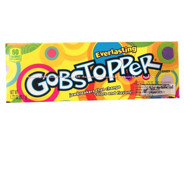 Everlasting Gobstopper Jawbreakers 50gr Permen Candy Permen Buah Import Wonka Ever lasting Everlasting Gob Stopper Jaw Breakers Cendy Cendi