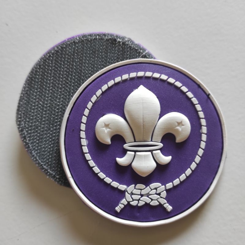 PATCH RUBBER LOGO PRAMUKA WOSM UNGU/TEMPELAN EMBLEM KARET VELCRO