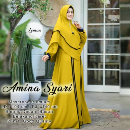 Syari Amina Baju Gamis Muslim Terbaru 2020 2021 Model Baju Pesta Wanita kekinian