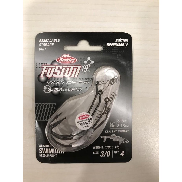 Kail Berkley Fusion19 Weight Swimbait Hooks - Mata Kail Pancing Worm Hook