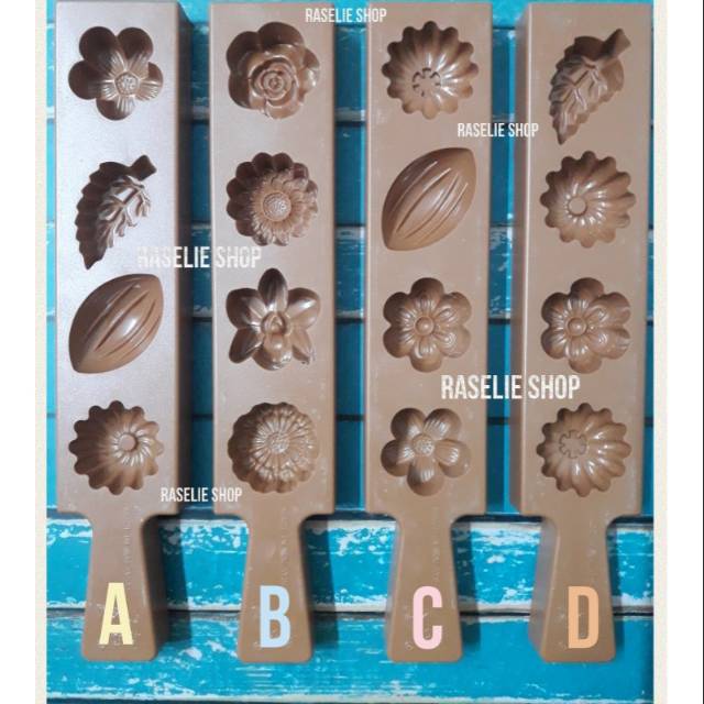 Balok Cetakan Kue Bangkit/ Kue Satu/ Kue Kering Motif Bunga & Daun Malaysia