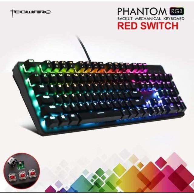 TECWARE PANTOM 104 RGB MECHANICAL FULL SIZE KEYBOARD-RED SWITCH