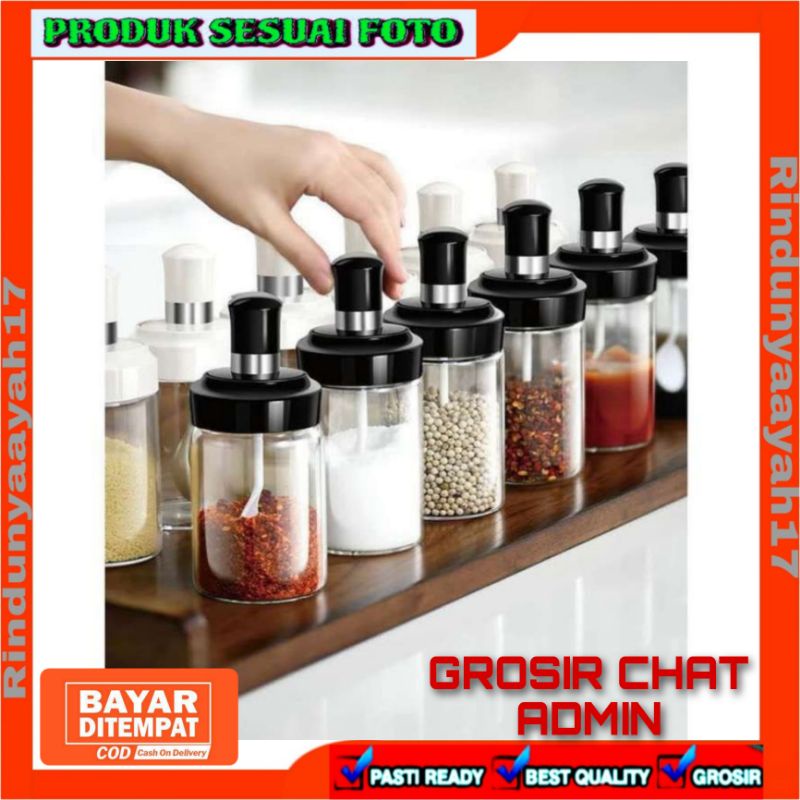 [RA] BOTOL TEMPAT TOPLES BUMBU DAPUR KACA GARAM MINYAK KECAP SAOS