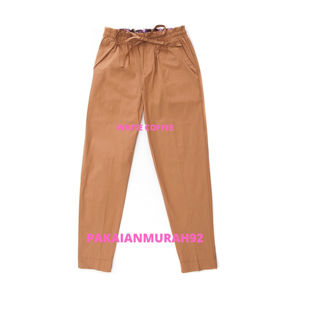 Celana Katun Stretch Premium Wanita Polos Murah / Celana Jumbo ALL SIZE &amp; SIZE JUMBO Warna W.COFFEE