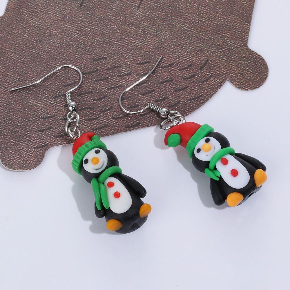 Lily 1pasang Anting Natal Hadiah Xmas Lovely Handmade Polymer Clay