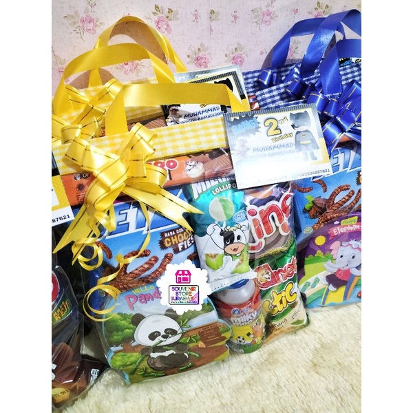 Souvenir Ulang Tahun tepak makan / Snack Ultah Murah / Paket snack mini lunchbox / Susu milkimoo