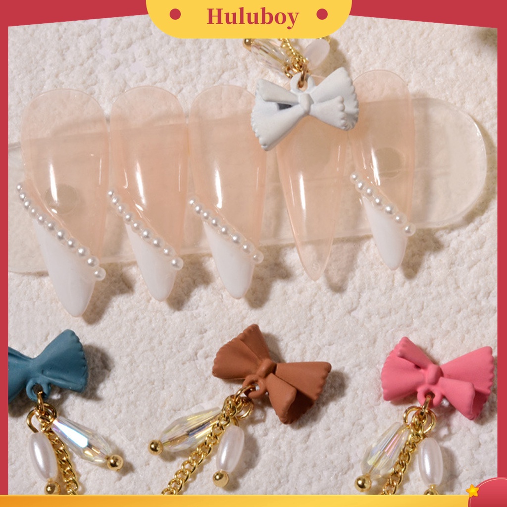 Huluboy Huluboy♡ 3 Pcs / Set Ornamen Rantai Cincin Pita 3D Efek Tidak Pudar Untuk Dekorasi Kuku Manicure Wanita