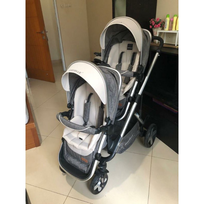 [Preloved] babyelle stroller tandem buat bayi kembar duo evogue
