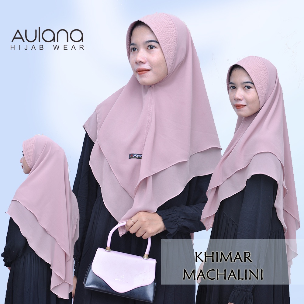 Khimar Ceruty Jilbab Syari 2 Layer Kerudung Simple MACHALINI Jilbab SoftPad Antem  Grosir Kerudung