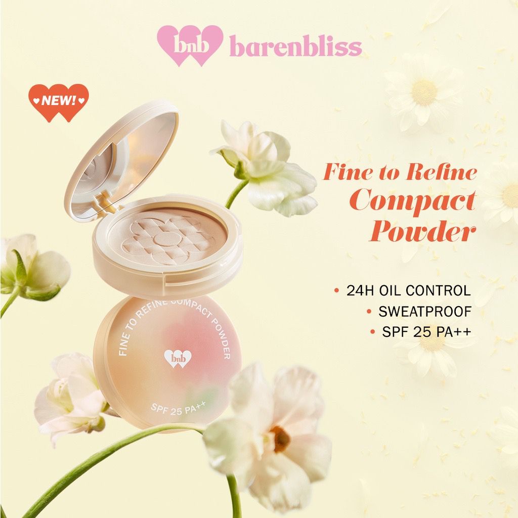 BPOM BNB barenbliss Korean Bloomatte Fine to Refine Compact Powder 「24H oil control」Bedak Padat