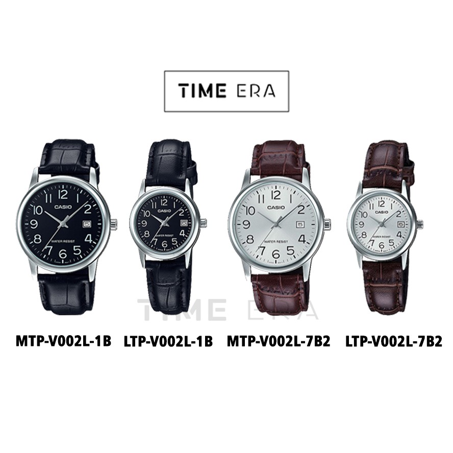 Casio Original MTP-V002L  / LTP-V002L 1B / 7B2 (Luxurious and glamorous) Jam Tangan Kulit Silver