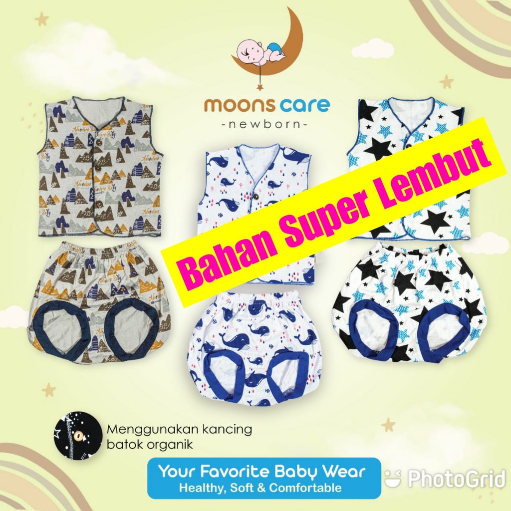 NB MOONS STELAN KUTUNG PREMIUM BABYMOON STELAN BAJU BARU LAHIR NEWBORN BAJU BAYI BAJU PANJANG KUTUN