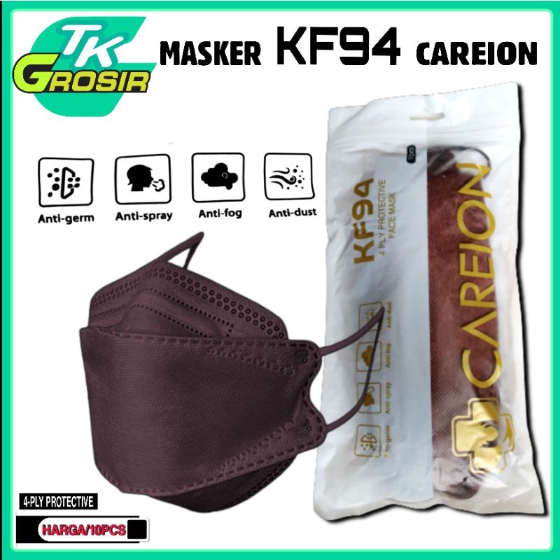 masker kf94/masker kf94 careion/masker kf94 coklat tua/masker kf94 isi 10pcs
