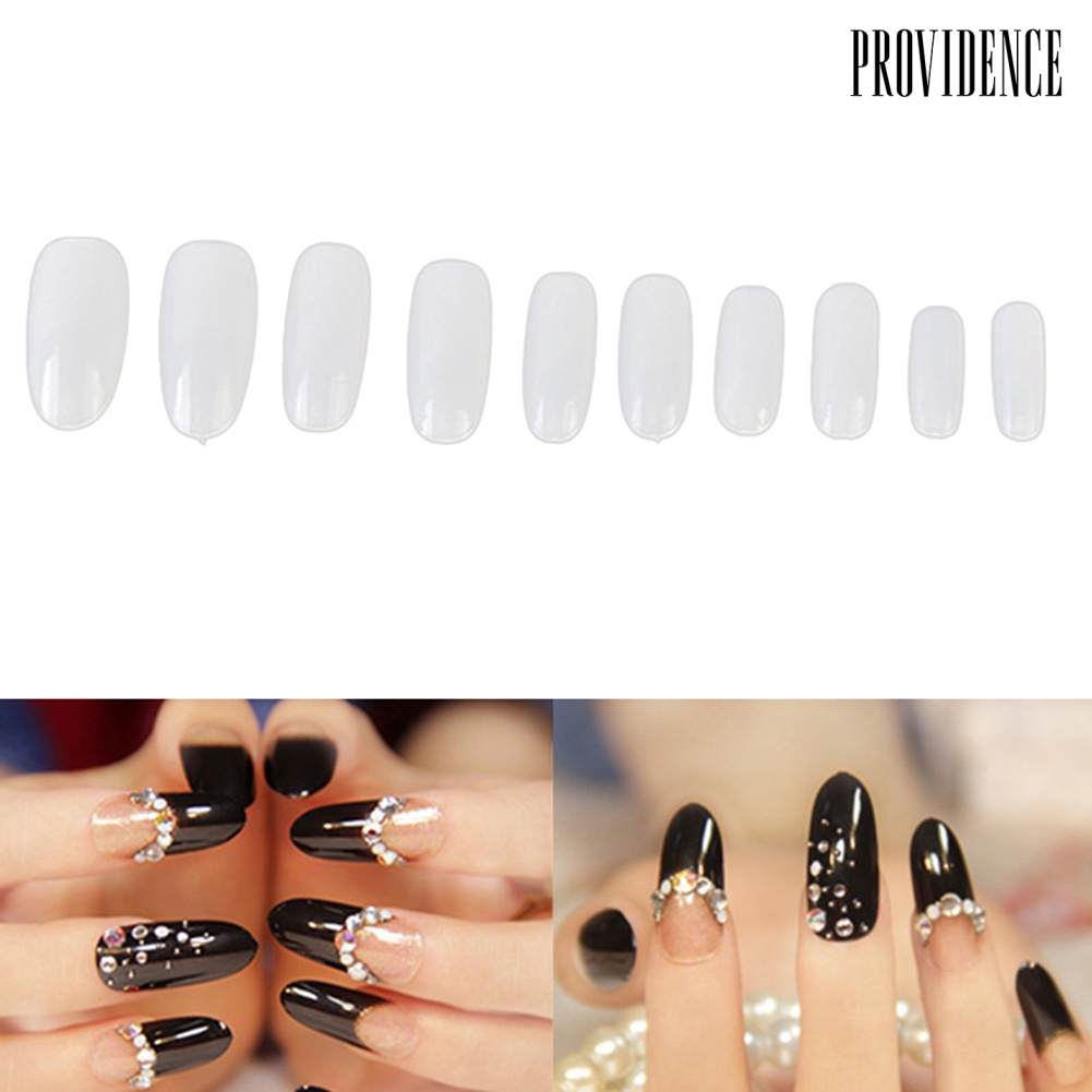 Providence 500Pcs Oval Shape Fake Nail Art Tips Full Cover Faux Fingernails Manicure Decor