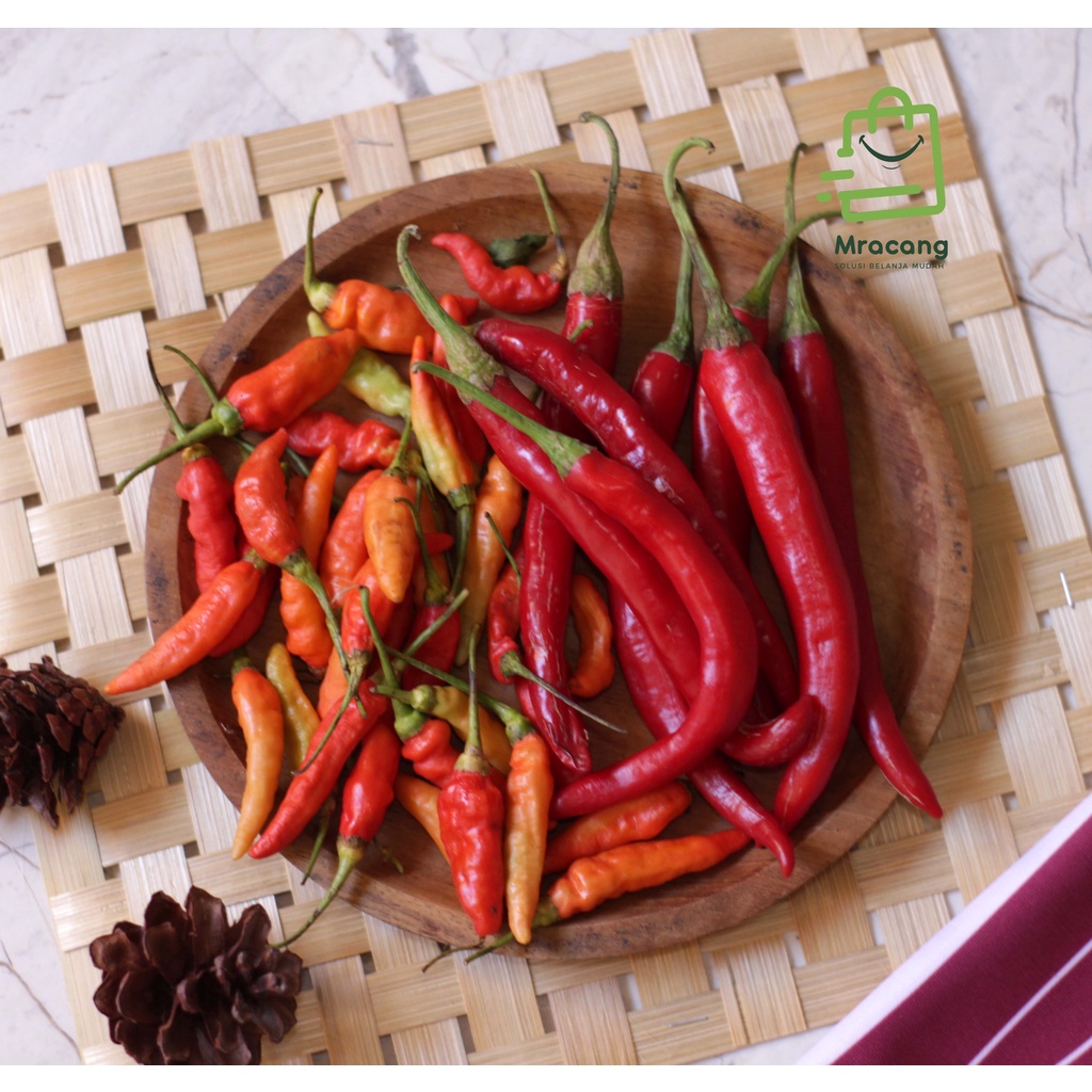 

Cabe Campur / Cabe Merah Besar dan Cabe Rawit Merah - Berat 250gram